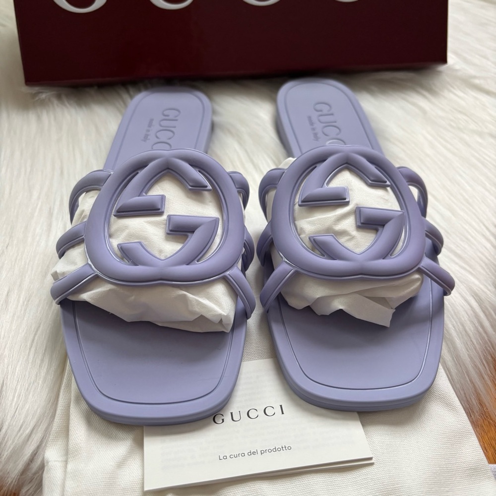Gucci Purple Palma GG Sandals - Picture 2 of 5